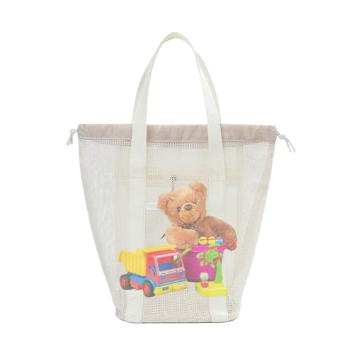 Small Beach Tote Bag - Grocery Storage Beach Tote - Spacious Lightweight Gym Travel Accessories for Clothes Towels Toys