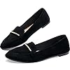 Obtaom Women’s Pointy Toe Loafer Flat Comfortable Faux Suede Work Shoes,Cute Penny Loafer Slip On Ballet Flat