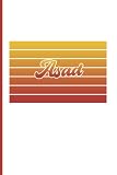 asado de tira  Asad: Retro Vintage Sunset Rectangles Cover with Name Notebook Journal for Boys and Men, Personalized Asad Diary, 6x9 120 pages Composition Notebook for Friends Family and Coworker, Arabic Name Gift