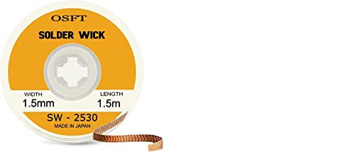 Image of Solder Wick Braid Copper Wire with Flux I Desoldering Wire I Solder Sucker I Solder Remover I Soldering Iron I Solder Braid for Circuit Board (1.5mm x 1.5m) Pack of 2