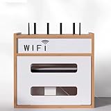 Estante ocultador de gestión de cables de regleta de alimentación, caja de almacenamiento de enrutador, enrutador oculto y módem, estante ocultador de gestión de cables de regleta de alimentación