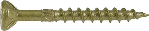 Power Pro 48595 Wood Screws, #8 X 1-1/2", Premium Outdoor Deck Screws, Rust Resistant, Epoxy Coated Bronze, 1Lb Box, 203 Pcs #TOP3