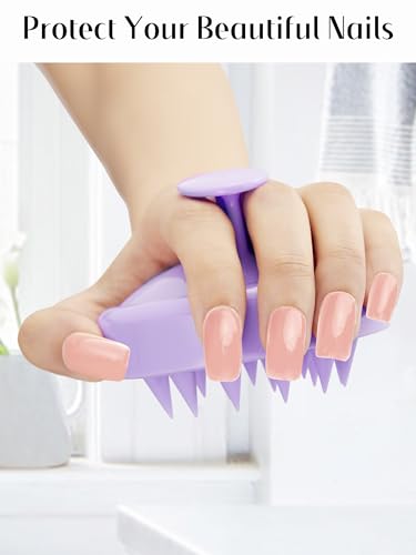 Image of HEETA Shampoo Scalp Brush Massager Hair Growth, Scalp Scrubber with Soft Silicone Bristles for Dandruff Removal, Hair Brush Exfoliator, Light Purple