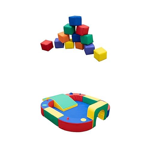 Children's Factory Toddler Baby Blocks - Primary Playring with Tunnel and Slide
