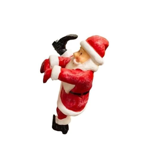 CashMuch Wall Mounted Christmas Statue, Resin Santa Claus Snowman Holiday Decoration, Outdoor Garden Decorative Holder for Patio Wall Fence, Weather Resistant