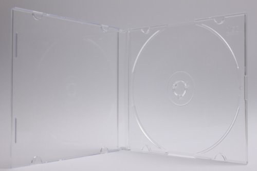 Tillmann Media CD-Leerhüllen Slimcase 5mm für 1 CD/DVD, Sehr gute EU-Qualität, Deckel transparent, Rückenteil transparent frosted, Kartoninhalt: 50 Stück, Preis inkl. MwSt, zzgl. Versandkosten Cover