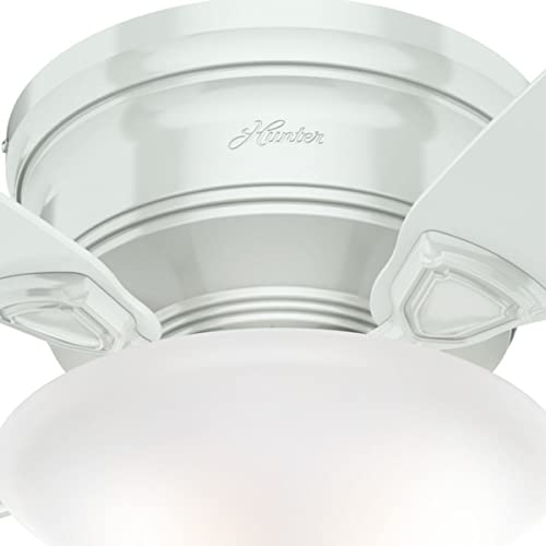 Hunter Fan Company, 52062, 48 Inch Low Profile White Low Profile Ceiling Fan With Led Light Kit And Pull Chain #TOP7
