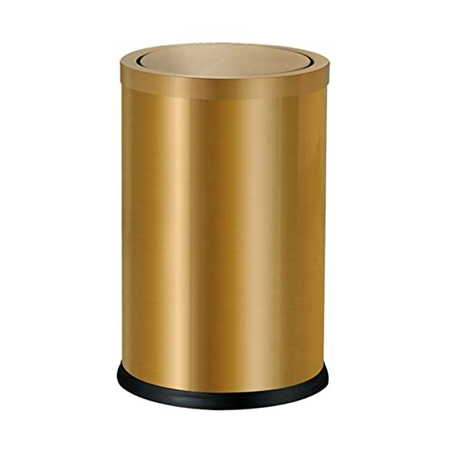 CAFIEDR Papelera Inteligente de 9 l de Acero Inoxidable con Tapa abatible, Color Dorado, Ideal para el hogar, la Cocina, el baño, el Inodoro, la Sala de Estar y el baño(Oro)