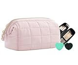 3 Stück Kosmetiktasche Kulturtasche Damen Kulturbeutel Make Up Tasche Groß Rosa Schminktasche Makeup Bag Waschtasche Kulturtaschen Cosmetic Toiletry Kosmetik Tasche Set Mit Pinselreiniger