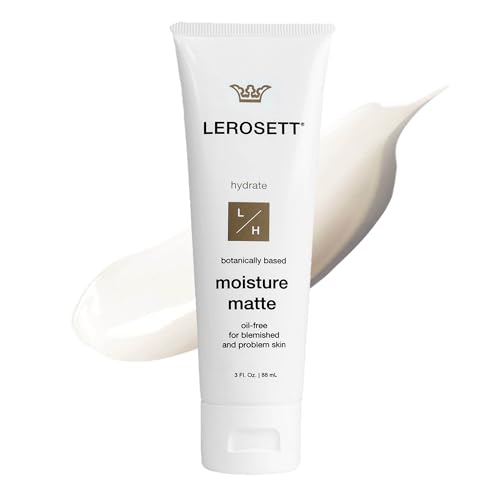 LEROSETT Oil-Free Moisturizer for Oily & Sensitive Skin, Lightweight Matte Hydration, Vegan Moisturizer, Aloe-Based with Vit-B5 + 7 Soothing Herbals, Non-comedogenic, Fragrance Free - 3 oz