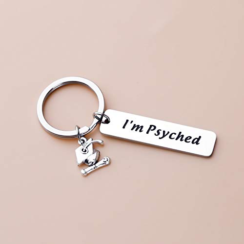 BEKECH Psychology Major Graduation Gifts I’m Psyched Grad Cap Charm Keychain for PHD Graduates3