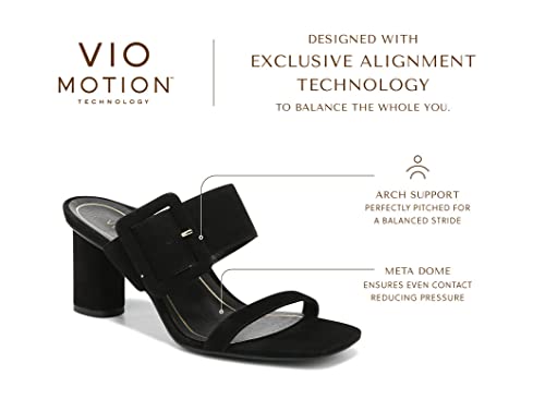 Vionic Women's Garnet Brookell Round Heel Mule - Supportive Adjustable Strap Sandals That Includes an Orthotic Insole and Cushioned Outsole for Arch Support, Medium Fit, Sizes 5-114