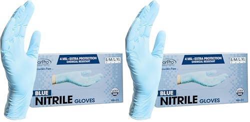 Image of ForPro Disposable Nitrile Gloves, Chemical Resistant, Powder-Free, Latex-Free, Non-Sterile, Food Safe, 4 Mil