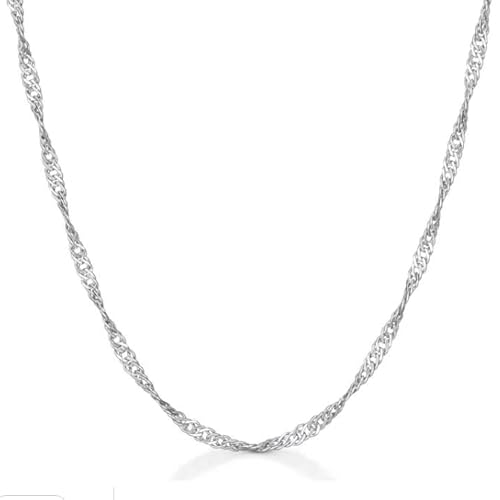 Colar Corrente Prata 925 Legítima Singapura Maciça 45cm