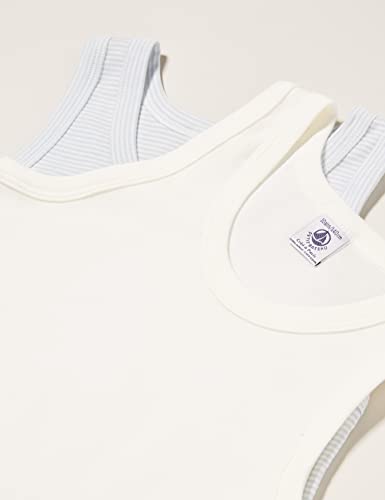 Petit Bateau Boys' Pinstriped Cotton Vests Tank TOP 2 Pack Sizes 2-12 Years2