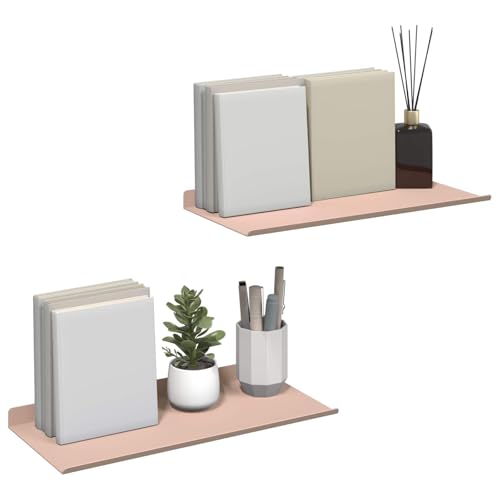 vidaXL Étagère Murale avec étagère 2 pcs Rose 40 x 18 x 2,5 cm, Étagère murale rectangulaire, minimaliste, pour salon, solution de rangement durable, organisateur élégant