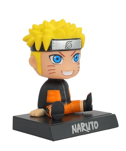 Image of Daiyamondo Polyvinyl Chloride Super Hero Anime Action Figure Bobble Head for Car Dashboard Office & Study Table Decoration for Everyone (Naruto, 9 Cm, 7.5 Cm)