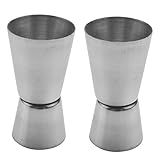  Cusstally 2X Gobelet Double Doseur Acier pour Mesure Alcool Bar Bistrot 40/20Cc