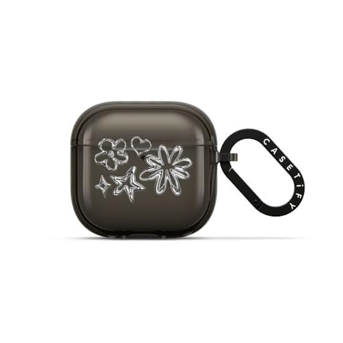 CASETiFY �C���p�N�g �P�[�X AirPods 4 �P�[�X - Chrome Doodles - �u���b�N
