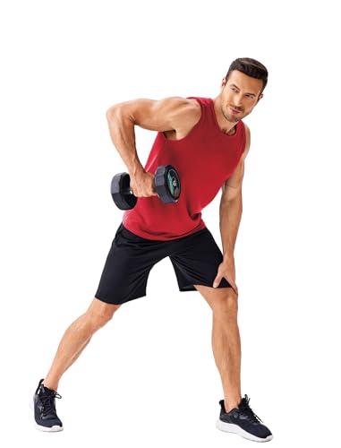 PINSPARK Men's 3 Pack Workout Tank Tops Quick Dry Sleeveless Muscle Tee Gym Bodybuilding Fitness Shirts for Men3