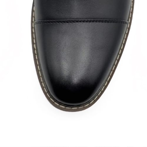 Image of Finishing & Sewing Men's Cap Toe Lace Up Oxford Dress Shoes