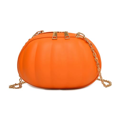 Halloween Purses for Women Novelty Pumpkin Shaped Crossbody Bag with Chain Strap Cute Shoulder Bags