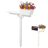 Colingmill Decorative Mailbox Post Kit with Planter Box 4.5ft Mailbox Stand