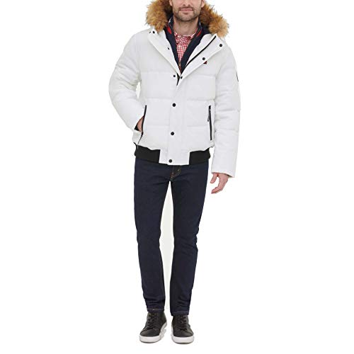 Image of Tommy Hilfiger Men's Arctic Cloth Quilted Snorkel Bomber Jacket (Standard and Big & Tall)