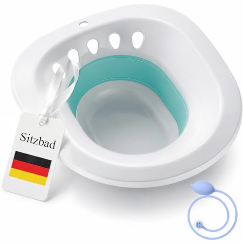 DEANIC Bidet Portatile per WC per Chi Soffre di Emorroidi, Vasca da Bagno Pieghevole per WC, Sedile per Vasca da Bagno Donne Incinte, Anziani (Verde)