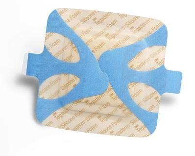 3M Tegaderm Silicone Foam Border Dressing 3" x 3" (Box of 10), # 90640