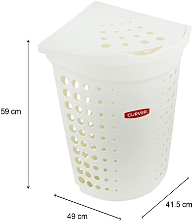 Curver Corner Laundry Basket Linen Washing Clothes Storage Hamper Plastic Rattan