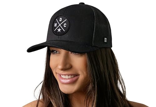 Image of HAKA State City Trucker Hat for Men & Women, Adjustable Baseball Hat, Mesh Snapback, Sturdy Outdoor Black Golf Hat