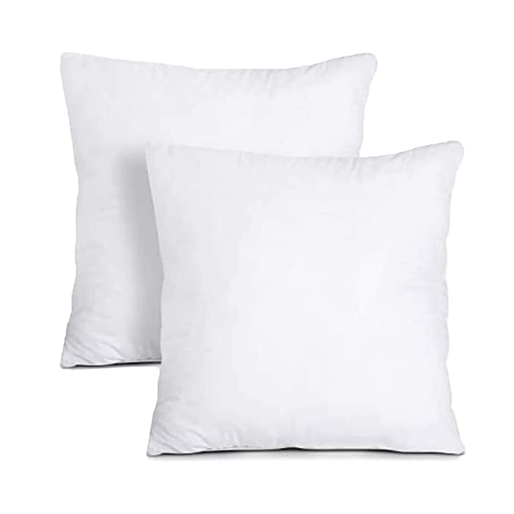 Iyan Soft Furnishing White Cushion Inner Pads (Pack Of 2 - ) - Hollowfibre Cushion Fillers / (40 X 40 Cm) Cushion Inserts Scaters 16" X 16"