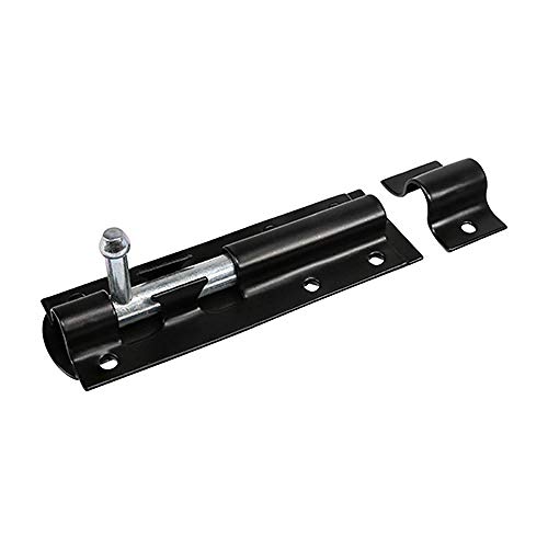 TIMCO TBS4BB - Perno de torre recto, color negro, 4 pulgadas, ideal para asegurar puertas empotradas y puertas de cobertizo en una posición cerrada, añadiendo mayor seguridad, un perno en un paquete.