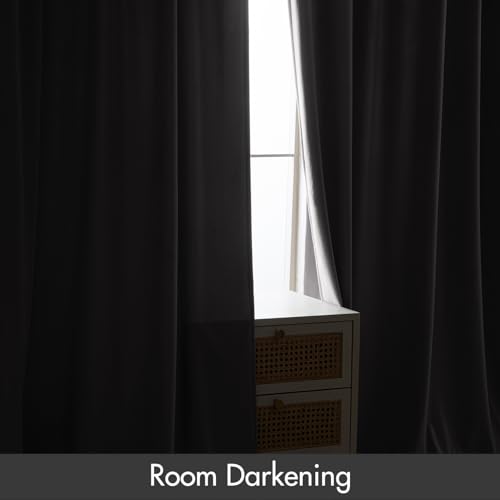 Image of MIULEE Silver Grey Blackout Velvet Curtains Drapes 108 Inch Long 52 inchx108 inch | Luxurious Bedroom Living Room Decor, Room Darkening, Thermal Insulated, Rod Pocket Design, Super Soft Fabric, Extra Long