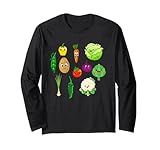 cool vegetable art uomini donne giardinaggio vegano vegetariano sano maglia a manica