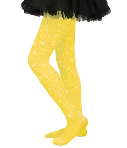 Image of VINICUNCA Girls Sparkle Rhinestone Tights Ultra-Soft Footed Dance Stockings Cospaly Accessories