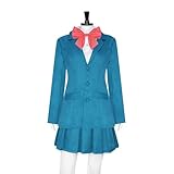 Helltaker Sawako Cosplay Costume Women Blue Dress Uniform Suit for Halloween Party