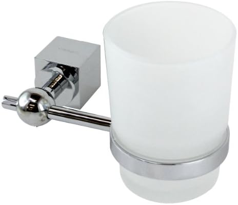 VISSANI Bathroom Fog-Glass Tumbler With Wall Mount - Polished Chrome