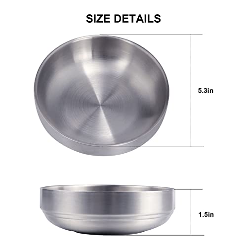 Mifyca Cat Bowls 304 Stainless Steel Shallow Cat Food And Water Bowl Whisker Relief Durable Metal Feeding Dish Set For Small Pets Kittens Puppies Food Dishes - 2 Pack #TOP1