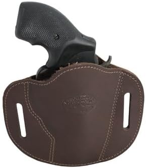 Barsony New Brown Leather Pancake Slide Holster for Snub Nose 2" 22 38 357 41 44 Revolvers