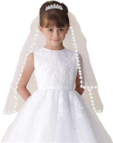 Girls First Communion Veils Church Veil Catholic Chapel Mass Head Coverings Kids First Holy Communion Baptism Gifts