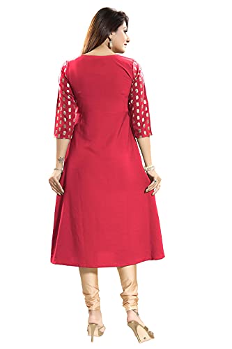 Image of ALC Creation Women's Crepe Skinny Kurta (ALC4039GRN Pink 4XL)