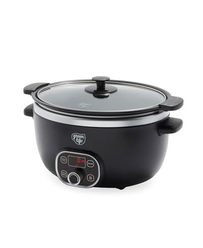 GreenLife 6QT Slow Cooker, Non-Toxic PFAS-Free Ceramic...