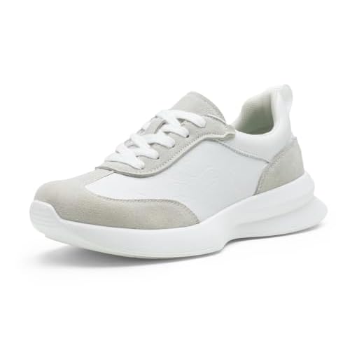 Vepose Women's Retro Platform Sneakers Lightweight Lace Up Walking Shoes | Designer dressy chunky sneakers, memory foam cushioning, non slip sole, stylish woven or PU looks, work, travel, er