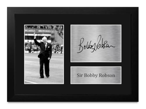 Image of HWC Trading A4 FR Sir Bobby Robson Magpies Gifts Printed Signed Autograph Picture for Fans and Supporters - A4 Framed