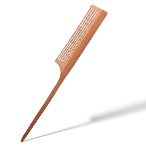 Peine de madera con cola para peinar diario, antiestático miniatura 1