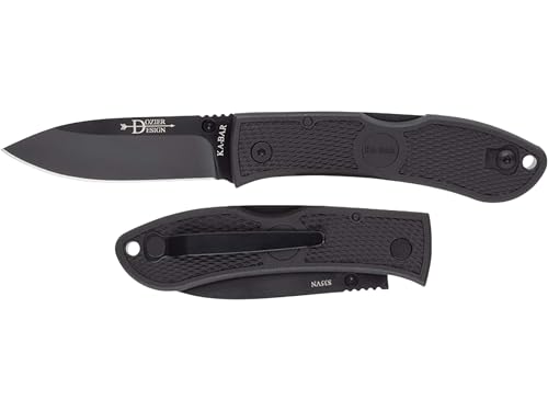 KA-BAR Dozier Hunter Pocket Knife 3" Drop Point CPM S35VN Black Blade Zytel Handle Black - Image 3