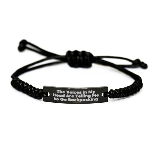 Backpacking Quotes Rope Bracelet, Funny Gift for Backpackers, Adjustable Rope Gift for Men and Women, Christmas Unique Gifts from Friends and Family