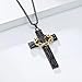 Thalireth Crown of Thorns Cross Necklace Religious Christian Gothic Cross Pendant Necklace First Communion Baptism Goth Jewelry Gifts for Men Women Christmas New Year Gift